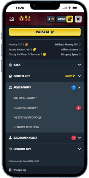 AllySpin menu profilu